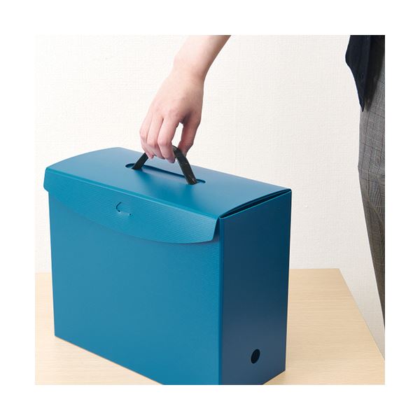 （まとめ）ライオン事務器 ボックスファイル(テレネ) PP A4 フタ・取っ手付き 背幅152mm レッド BF-42T R 1個(×10セット)