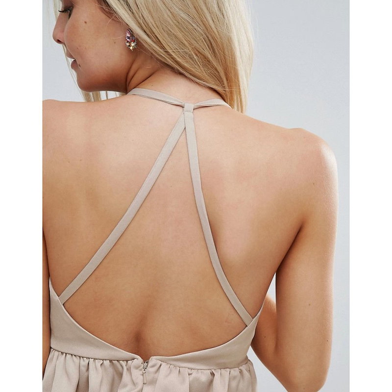 エイソス レディース トップス【ASOS PETITE Sexy Plunge Peplum Halter Top】Stone エイソス レディース トップス【ASOS PETITE Sexy Plunge Peplum Halter Top】Stone