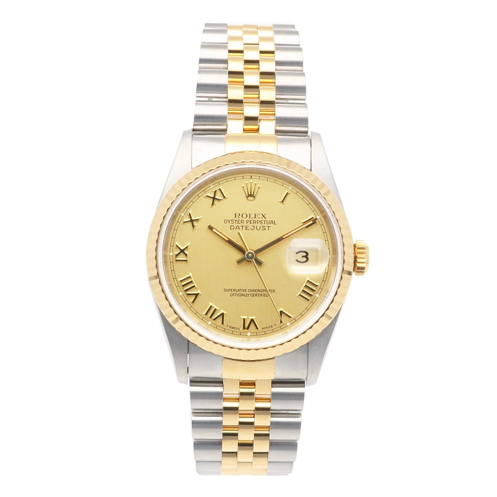 ロレックス デイトジャスト オイスターパーペチュアル 腕時計 ステンレススチール 16233 自動巻き 1年保証 ROLEX 中古 美品 ロレックス デイトジャスト オイスターパーペチュアル 腕時計 ステンレススチール 16233 自動巻き 1年保証 ROLEX 中古 美品