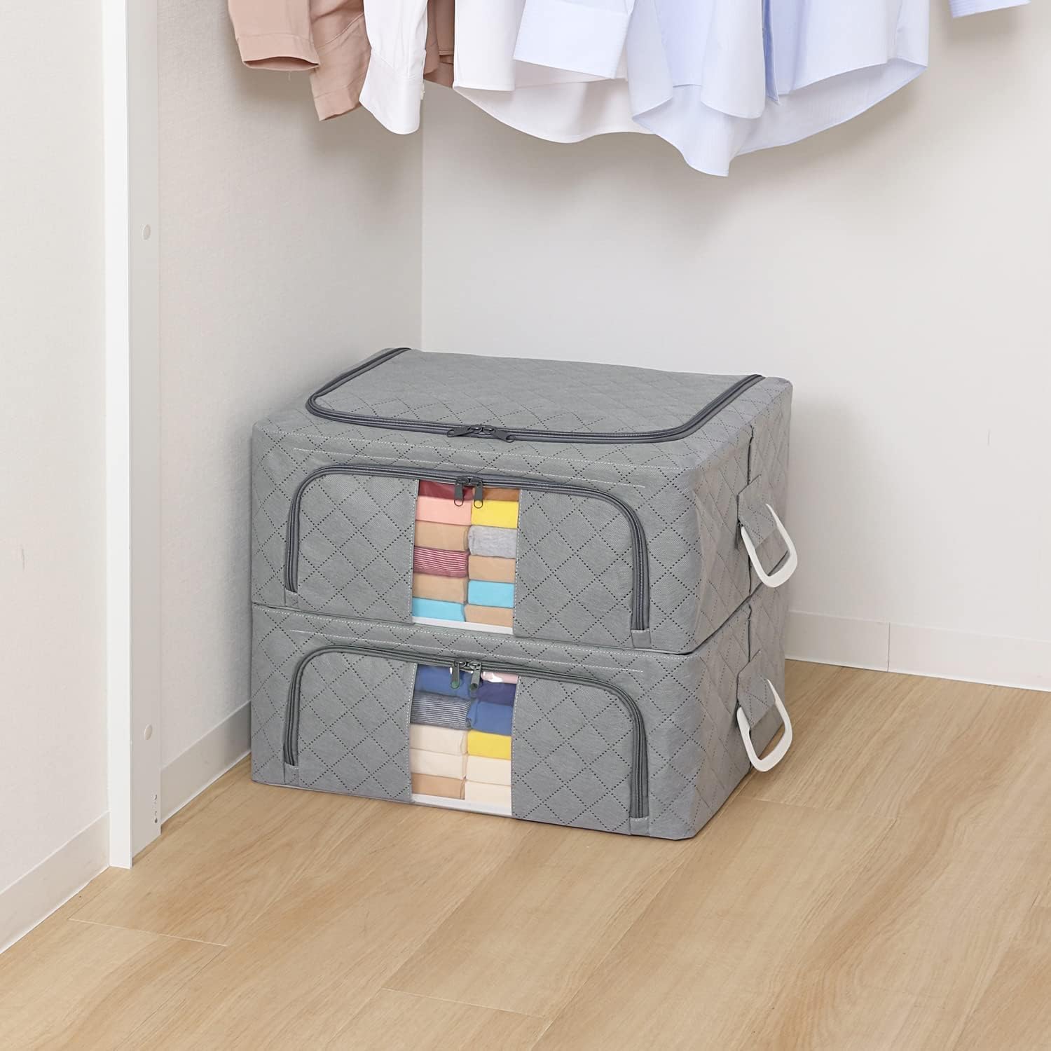 アストロ 活性炭消臭 ワイヤー入り 衣類収納ケース Mサイズ 2個組 活性炭のチカラで消臭保管 ワイヤー入りで積み重ねて収納できる 上からも前からも出し入れできる 通気性の良い不織布がホコリなどの汚れ