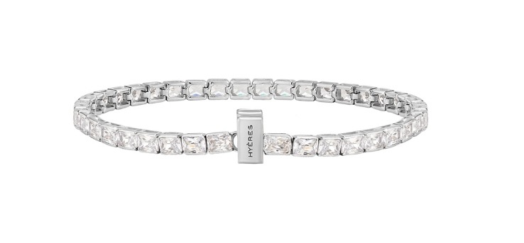 HYERES LOR] Essence Silver Tennis (W) Emerald Bracelet