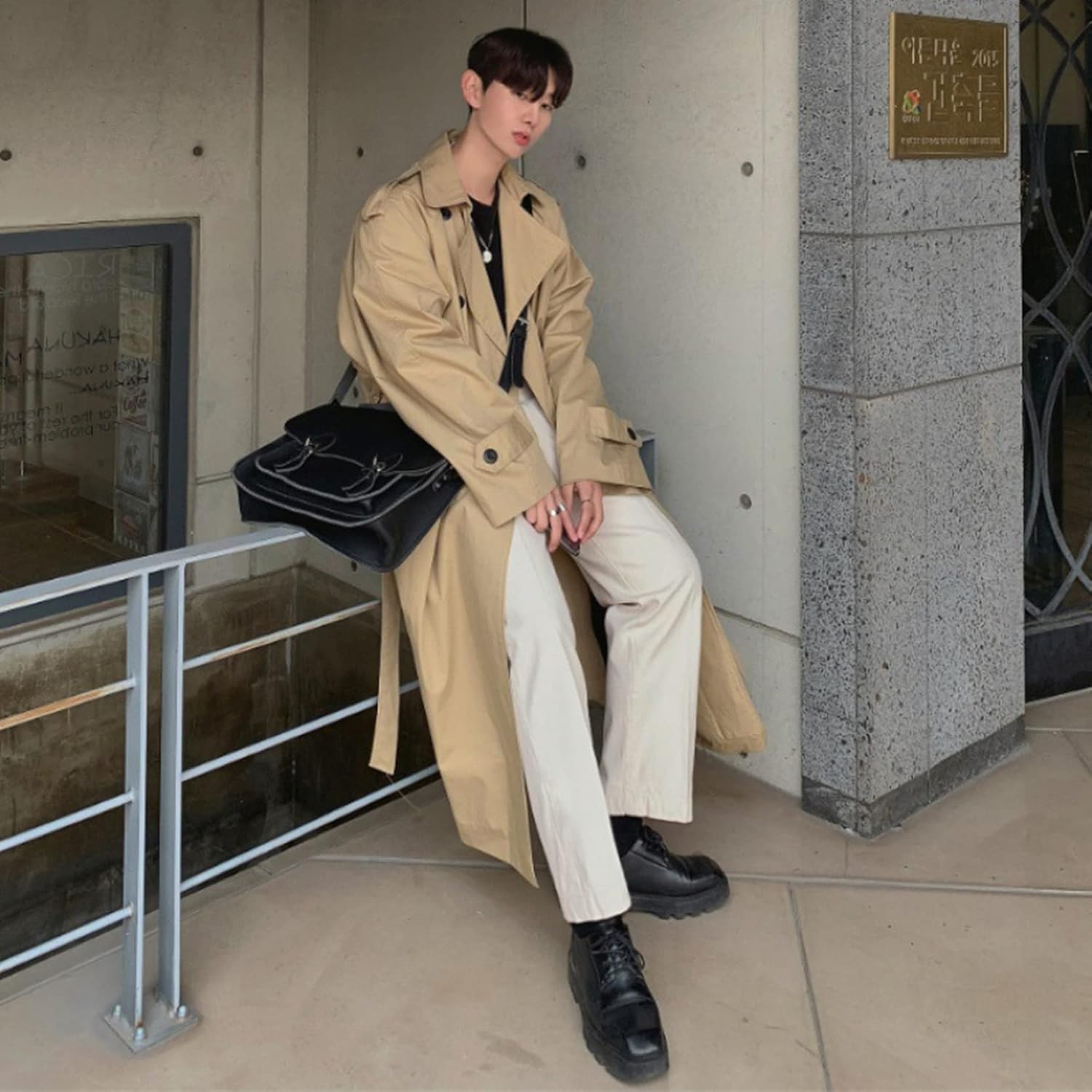 トレンチコート メンズ ロングコート スプリングコート チェスターコート ダブルブレスト ロング丈 お洒落 アウター オーバー 男性用 カジュアル ビジネス 春秋 薄手 防風防寒 大きいサイズ タウン