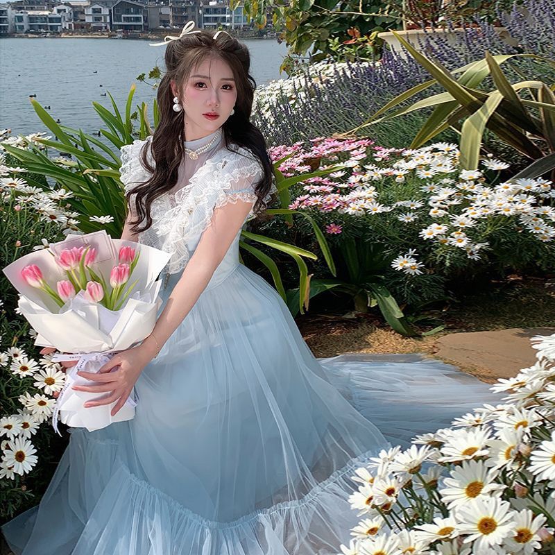 ロリータ コスプレ 夏 プリンセス バブルスリーブ ワンピース 気質 ファッション やせて見える 新しい スカート枚 ロリータ コスプレ 夏 プリンセス バブルスリーブ ワンピース 気質 ファッション やせて見える 新しい スカート枚