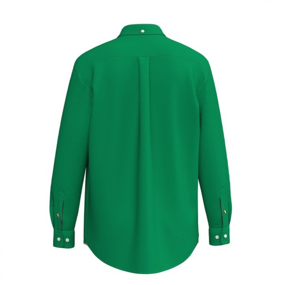 ヘッジス] 24FW グリーンソリッドオックスフォードシャツ HZSH4C101E2