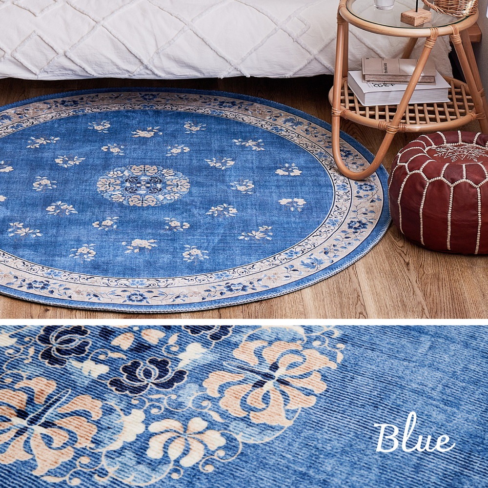 シノワズリデザインのプリントラグ [ミュゲ] 130x190cm ピンク