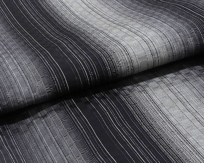 単衣 紬 新品仕立済 正絹 単衣 格子ぼかし模様 身丈164.5cm 裄