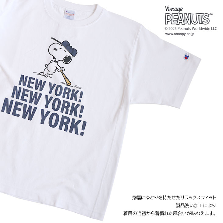 Champion チャンピオン Champion×PEANUTS プリント半袖Ｔ ショートスリーブTシャツ 25SS リバースウィーブ REVERSE WEAVE C3-B352