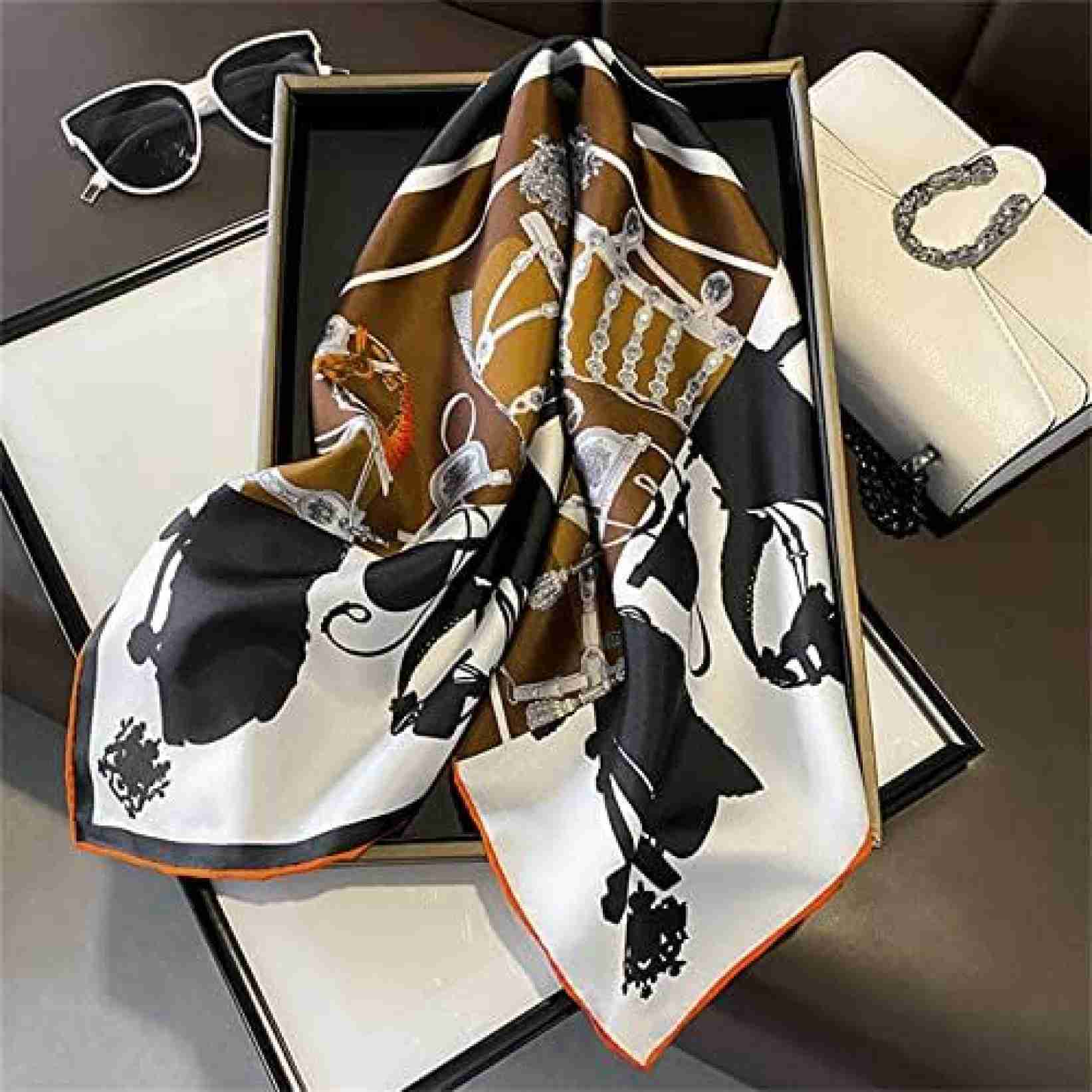 【20%OFFクーポン~】パターンプリントネックスカーフ 薄いセクションステッチカラーマッチング70cmスクエアスカーフツィルスカーフ 【20%OFFクーポン~】パターンプリントネックスカーフ 薄いセクションステッチカラーマッチング70cmスクエアスカーフツィルスカーフ