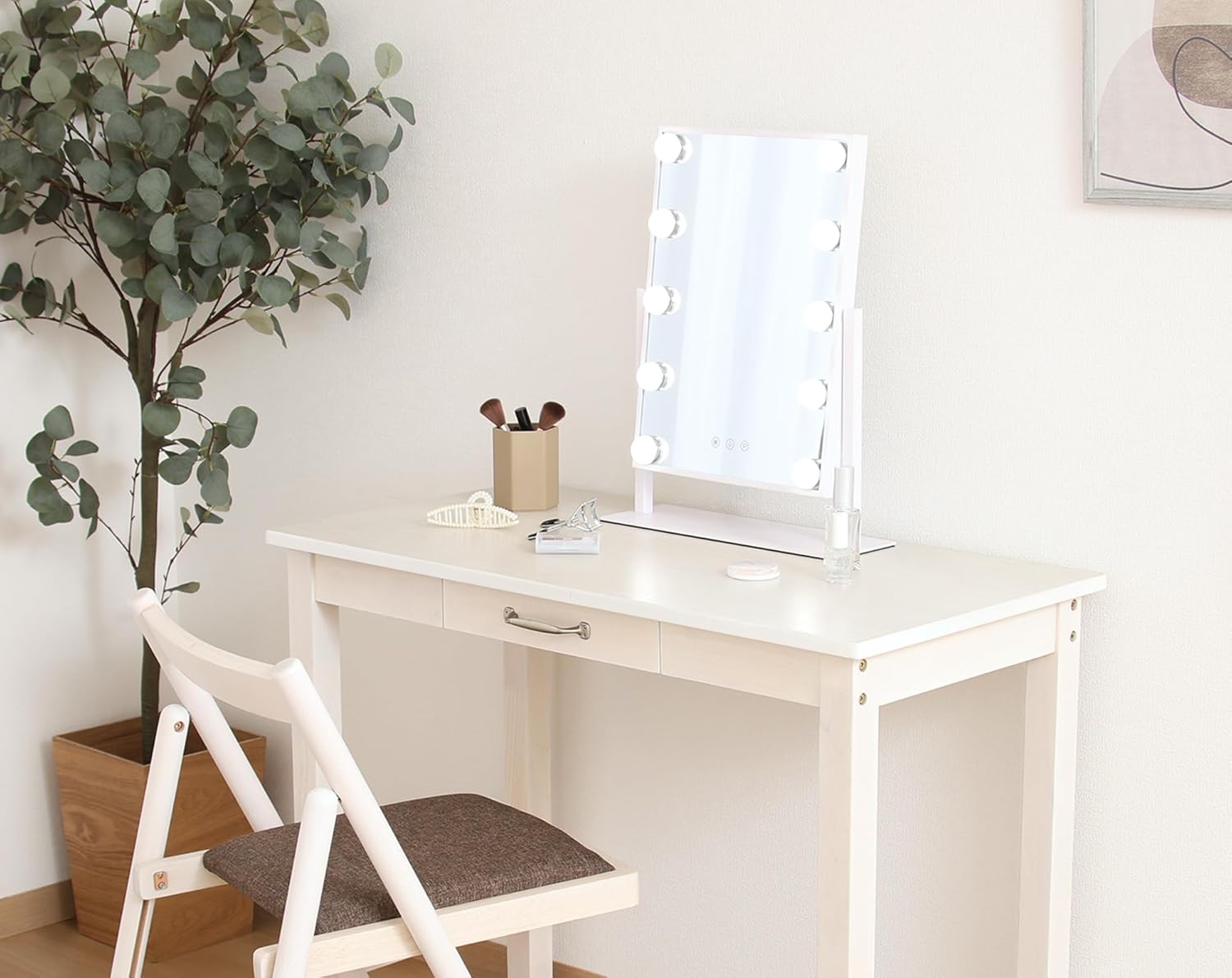 プレミアムLEDミラー 女優ミラー 角度調整可 幅36.5×奥行12×高さ46.4cm ホワイト yumeka 67782 プレミアムLEDミラー 女優ミラー 角度調整可 幅36.5×奥行12×高さ46.4cm ホワイト yumeka 67782