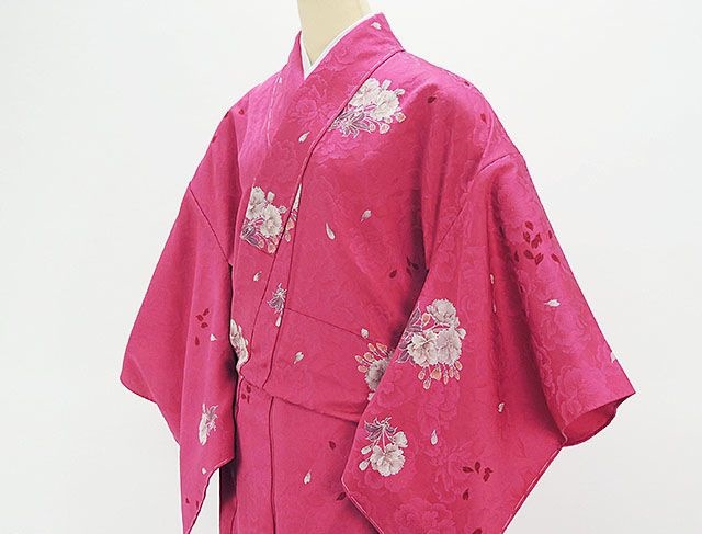 単衣 小紋 新品仕立済 正絹 単衣 山本寛斎 Kansai 桜模様 小紋 新品 仕立て上がり 着物