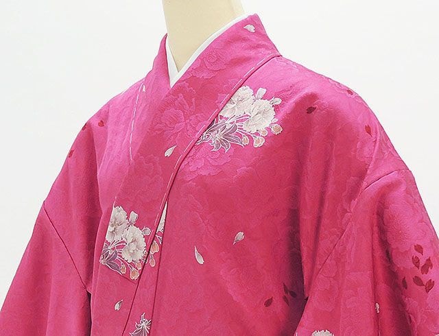 単衣 小紋 新品仕立済 正絹 単衣 山本寛斎 Kansai 桜模様 小紋 新品 仕立て上がり 着物