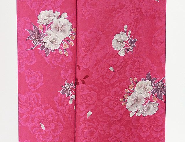 単衣 小紋 新品仕立済 正絹 単衣 山本寛斎 Kansai 桜模様 小紋 新品 仕立て上がり 着物