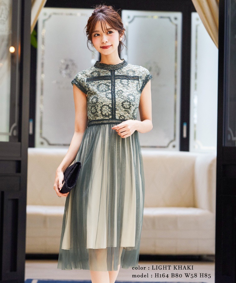 ファッションレター フラワー刺繍レースチュールワンピース : レディース服 : 国産通販
