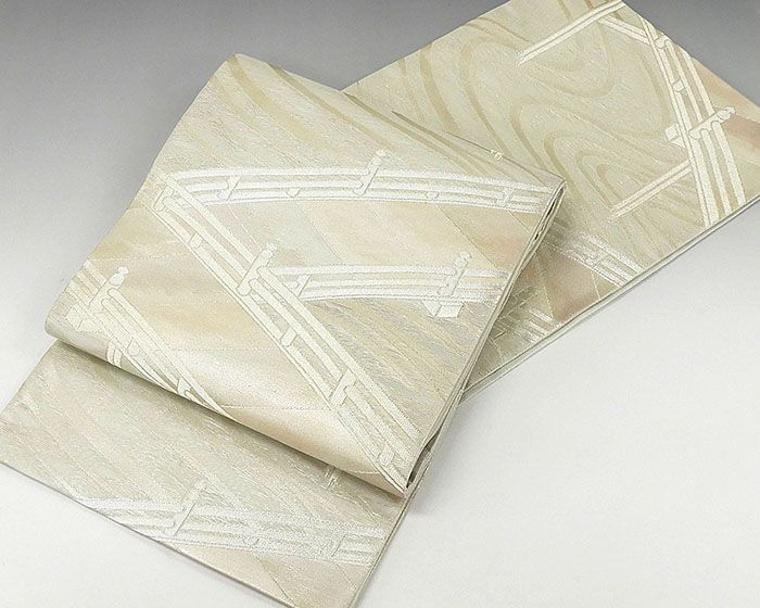 夏物 袋帯 新品仕立済 正絹 夏物 姫野織物謹製 流水橋模様 紗袋帯 新品
