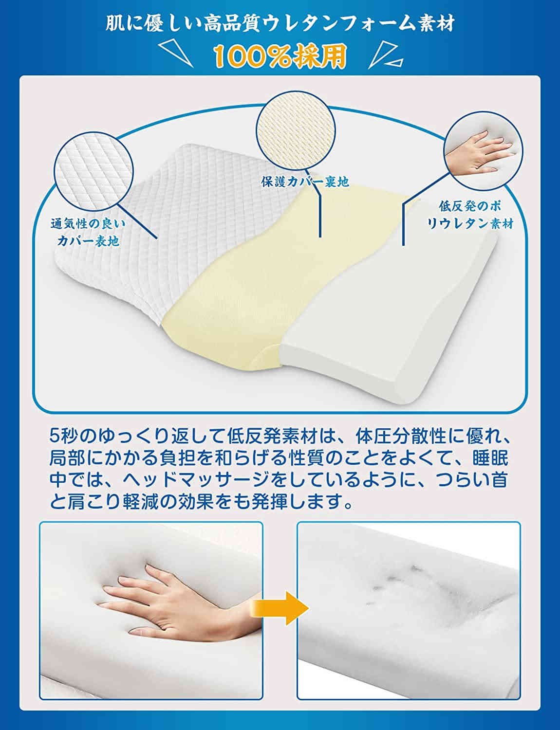 コチロハ(COTIROHA) 枕 安眠 快眠 低反発まくら 柔らか 肩が軽くなる 頭頸椎をやさしく支える 通気性 抗菌 防臭 カバー洗濯可 6.511cm 向きで高さ調整可能 収納ポーチ付 SGS コチロハ(COTIROHA) 枕 安眠 快眠 低反発まくら 柔らか 肩が軽くなる 頭頸椎をやさしく支える 通気性 抗菌 防臭 カバー洗濯可 6.511cm 向きで高さ調整可能 収納ポーチ付 SGS