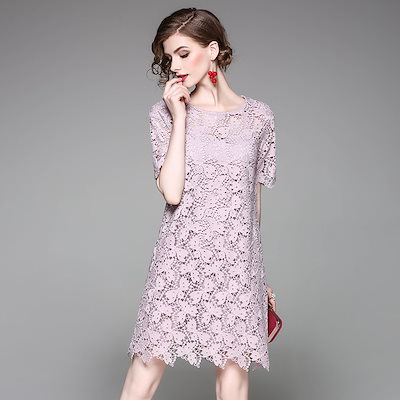 NEW 上品 半袖 総レース 3色 結婚式 お呼 : レディース服 在庫大特価