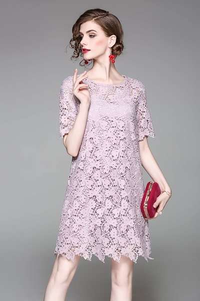 NEW 上品 半袖 総レース 3色 結婚式 お呼 : レディース服 在庫大特価