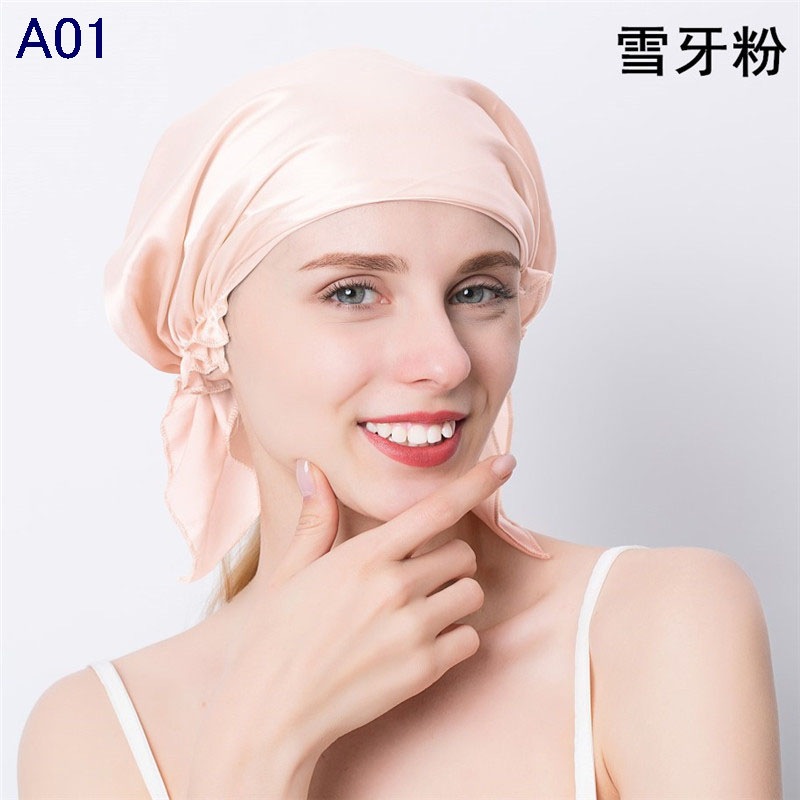 2枚セット ナイトキャップ シルク100% ヘアキャップ シルク 就寝用 ロングヘア パサつき予防 美髪摩擦防止 艶出し 寝ぐせ防止 美肌 25color