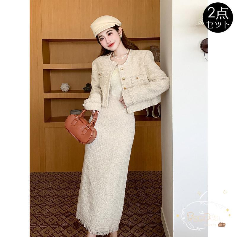 セットアップ 2点セット レディース ツイードジャケット スカート スーツ セレモニースーツ 入学式 きれいめ ノーカラー 40代 フォーマル セットアップ 2点セット レディース ツイードジャケット スカート スーツ セレモニースーツ 入学式 きれいめ ノーカラー 40代 フォーマル