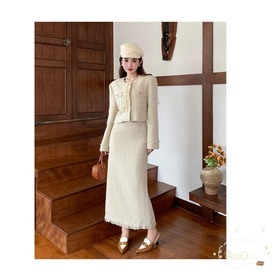 セットアップ 2点セット レディース ツイードジャケット スカート スーツ セレモニースーツ 入学式 きれいめ ノーカラー 40代 フォーマル セットアップ 2点セット レディース ツイードジャケット スカート スーツ セレモニースーツ 入学式 きれいめ ノーカラー 40代 フォーマル