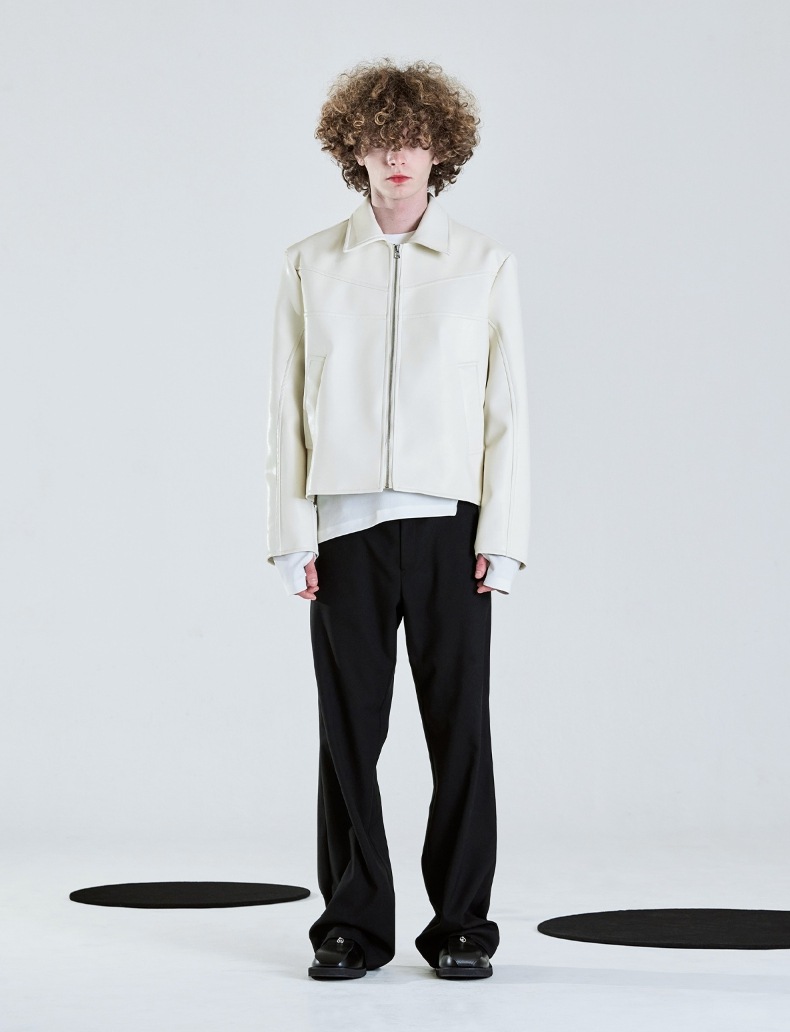 【LA MER MA MAISON】24SS★ DOUBLE LINE LEATHER JACKET LA MER MA MAISON] DOUBLE LINE LEATHER JACKET ライダース