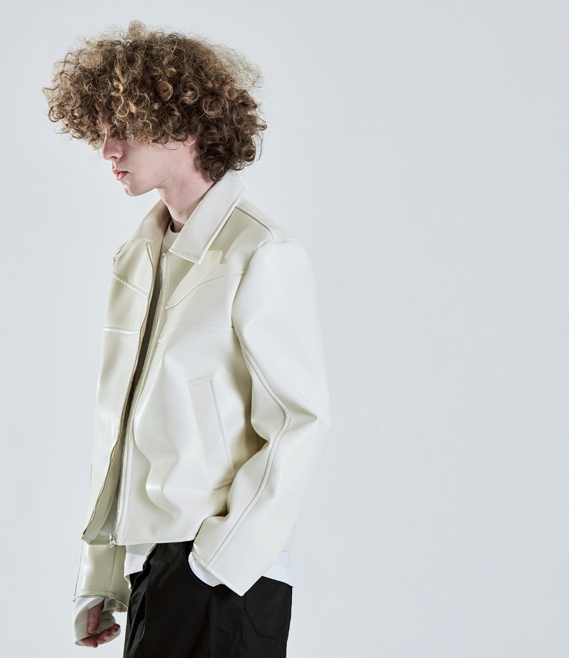 【LA MER MA MAISON】24SS★ DOUBLE LINE LEATHER JACKET LA MER MA MAISON] DOUBLE LINE LEATHER JACKET ライダース