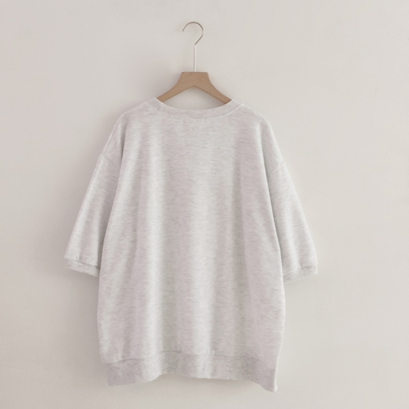 [Elysia] デナエンブロイダリーショートスリーブスウェットシャツ