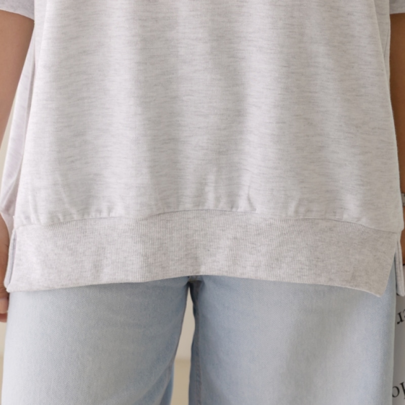 [Elysia] デナエンブロイダリーショートスリーブスウェットシャツ