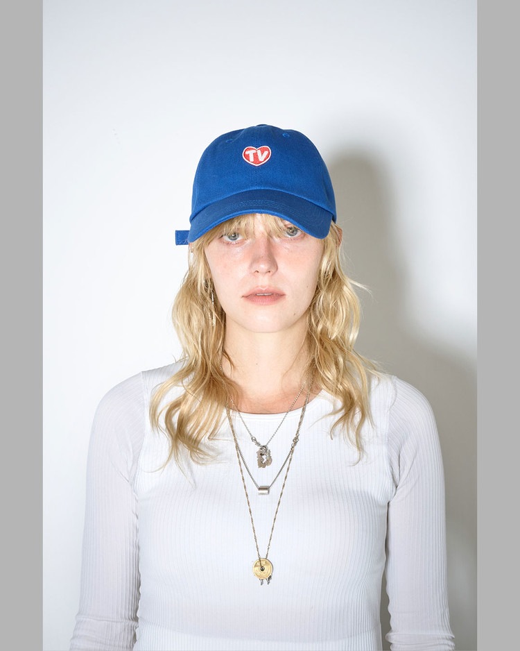 THE MUSEUM VISITOR】 TV HEART LOGO BALLCAP : BLUE キャップ