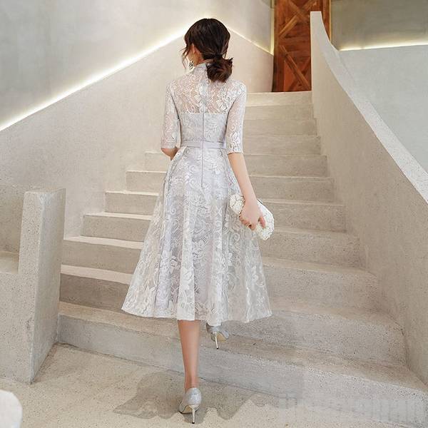 パーティードレス 結婚式 ドレス お呼ばれ 二次会 花嫁 ワンピース 同窓会 卒業式 披露宴 レース 演奏会 成人式 着痩せ 20代 グレー パーティードレス 結婚式 ドレス お呼ばれ 二次会 花嫁 ワンピース 同窓会 卒業式 披露宴 レース 演奏会 成人式 着痩せ 20代 グレー