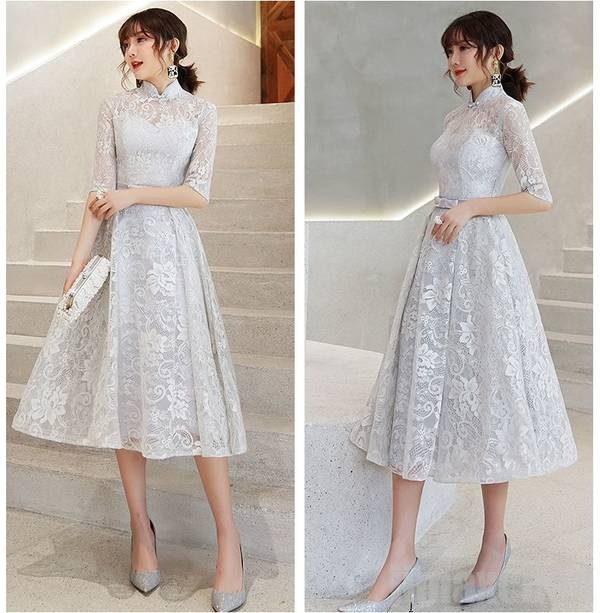 パーティードレス 結婚式 ドレス お呼ばれ 二次会 花嫁 ワンピース 同窓会 卒業式 披露宴 レース 演奏会 成人式 着痩せ 20代 グレー パーティードレス 結婚式 ドレス お呼ばれ 二次会 花嫁 ワンピース 同窓会 卒業式 披露宴 レース 演奏会 成人式 着痩せ 20代 グレー