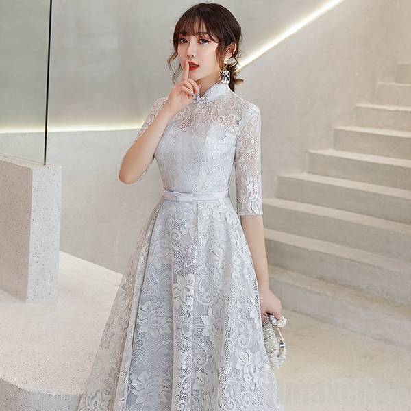 パーティードレス 結婚式 ドレス お呼ばれ 二次会 花嫁 ワンピース 同窓会 卒業式 披露宴 レース 演奏会 成人式 着痩せ 20代 グレー パーティードレス 結婚式 ドレス お呼ばれ 二次会 花嫁 ワンピース 同窓会 卒業式 披露宴 レース 演奏会 成人式 着痩せ 20代 グレー