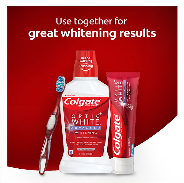 Colgate OPTIC WHITE ADVANCED ホワイトニングハミガキ - 口臭防止