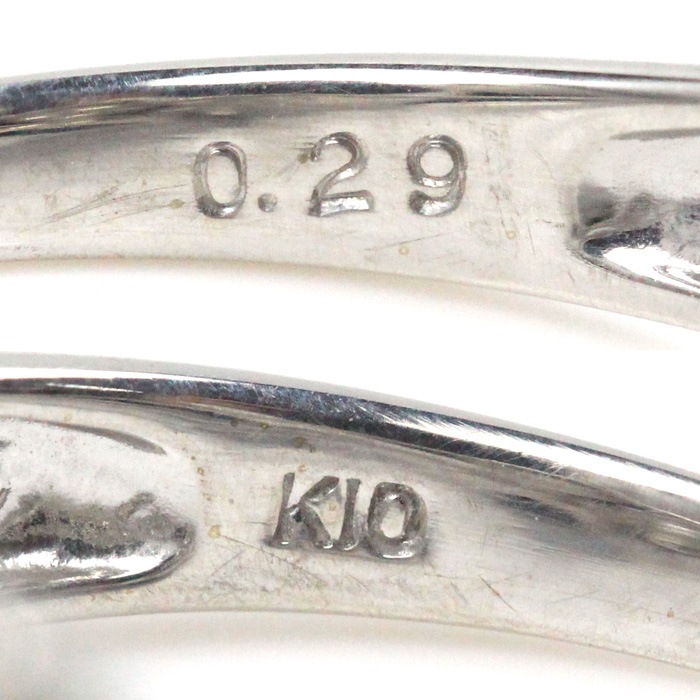 【現行品 美品】 アンク K10 ホワイトトパーズ　ダイヤモンド リング9号 anq.】K10・ホワイトトパーズ×ダイヤ リング | KU-CROISSANT