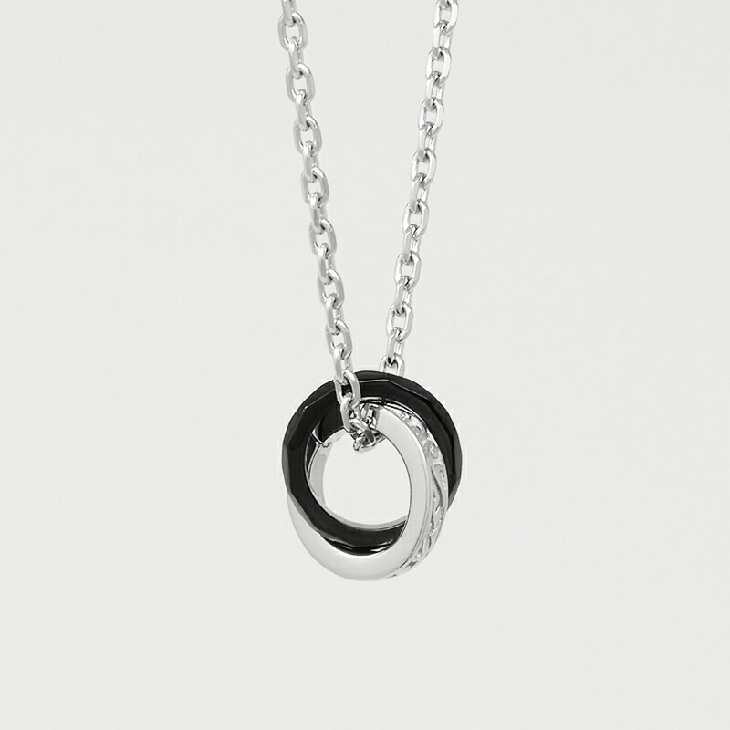 ライオンハート LH-1 タテガミ ダブルリング ネックレス フラグメント サージカルステンレス (シルバーxブラック) 金属アレルギー対応 03NE069BBK LION HEART メン ライオンハート LH-1 タテガミ ダブルリング ネックレス フラグメント サージカルステンレス (シルバーxブラック) 金属アレルギー対応 03NE069BBK LION HEART メン