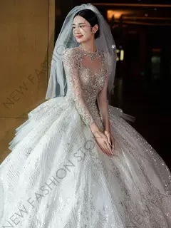 長袖ウェディングドレス2024新型宮廷風高級感重工フランス小柄ウェディングドレス-64 長袖ウェディングドレス2024新型宮廷風高級感重工フランス小柄ウェディングドレス-64