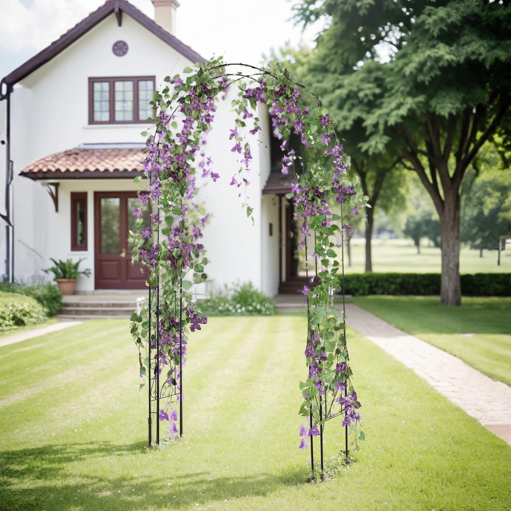 1898【元SKU：N508P249381A】ガーデンアーチ ローズアーチ 園芸 ガーデニング用品 ガーデン ファニチャー スチール 鉄製 薔薇アーチ 外 園芸用品 アーチ ガーデニング 花立て 庭園