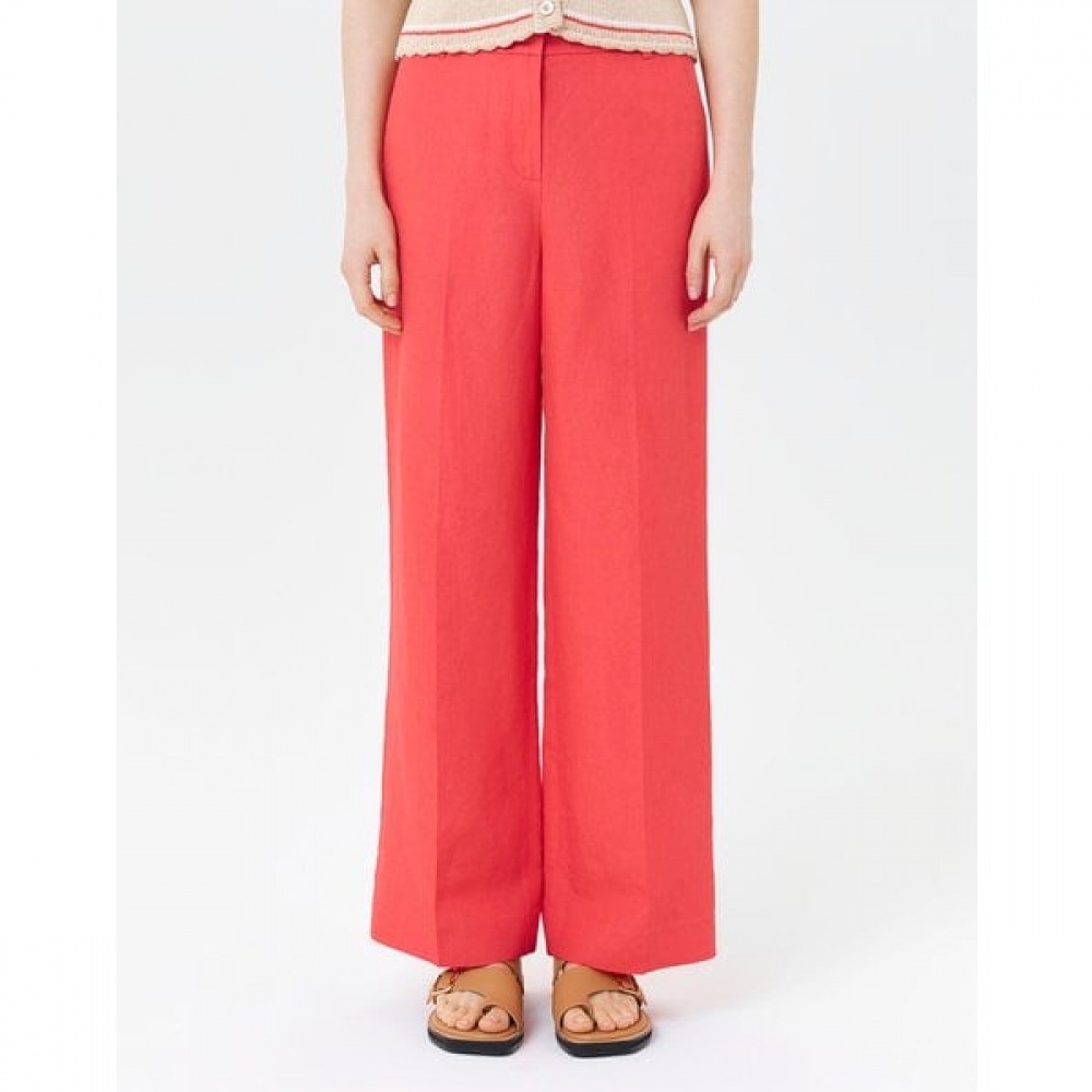 [24SS] [リネン] ピンクリネンブレンドワイドバンディングスラックスHSPA4B392P2