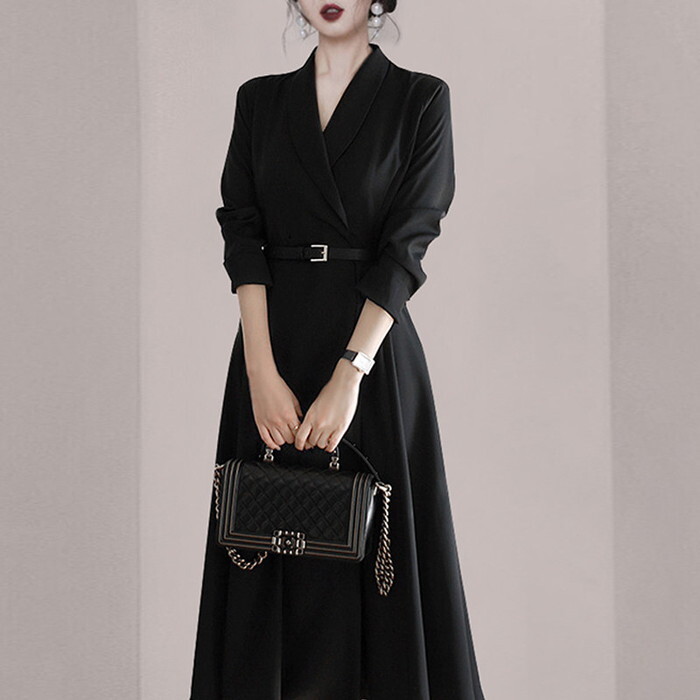 ワンピース レディース トレンチ風ワンピース フレアワンピース フレア