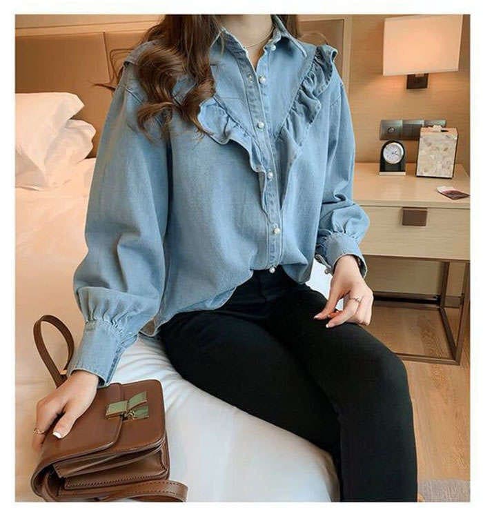 【20点セット】【無料】デニムシャツ ブラウス レディース きれいめ 40代 春秋 上品 長袖ブラウス デニムシャツ トップス シャツ シャツ デニム フリル 大人可愛い フレア 韓国風 大きいサイズ 【20点セット】【無料】デニムシャツ ブラウス レディース きれいめ 40代 春秋 上品 長袖ブラウス デニムシャツ トップス シャツ シャツ デニム フリル 大人可愛い フレア 韓国風 大きいサイズ