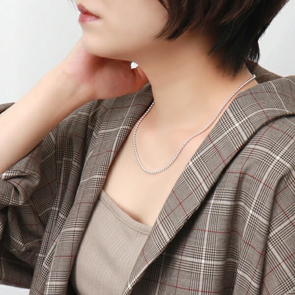 ボールチェーン 幅約2.5mm 45cm シルバー925 シルバーチェーン チェーンネックレス