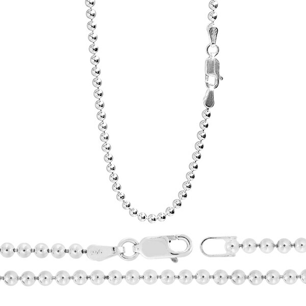 ボールチェーン 幅約2.5mm 45cm シルバー925 シルバーチェーン チェーンネックレス