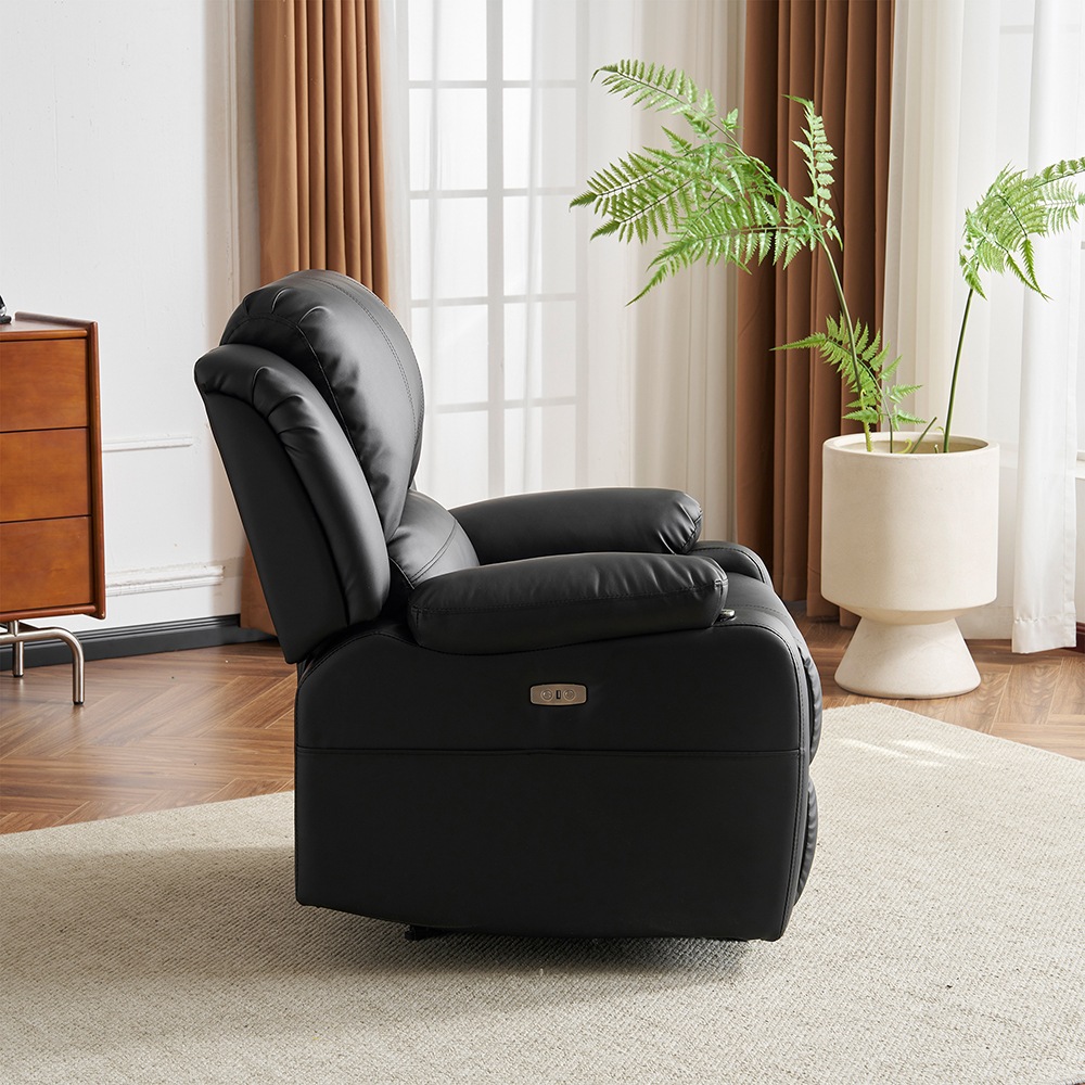 リクライニングチェア テーブル付き リクライニングソファ 1人掛け 電動 リクライニング ファブリック オットマン一体型 パーソナルチェアー 電動ソファ 耐圧分散 リクライニングチェア 一人暮らし 【