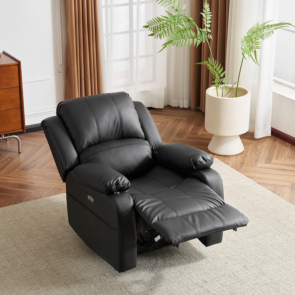 リクライニングチェア テーブル付き リクライニングソファ 1人掛け 電動 リクライニング ファブリック オットマン一体型 パーソナルチェアー 電動ソファ 耐圧分散 リクライニングチェア 一人暮らし 【