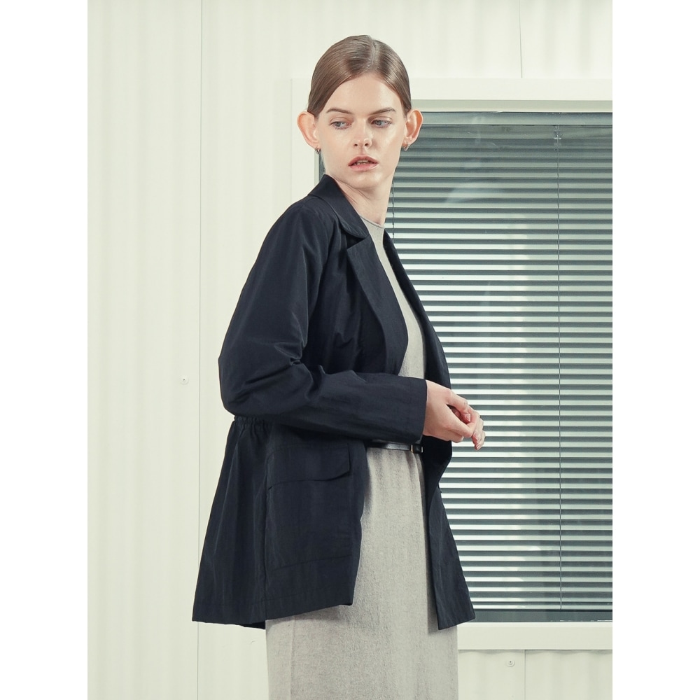 ACUD ストリング ディテール ダブル ジャケット ブラック