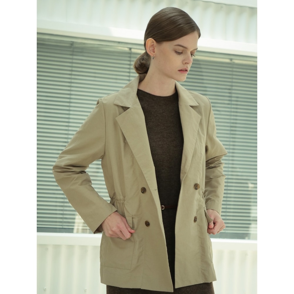 ACUD ストリング ディテール ダブル ジャケット ブラック