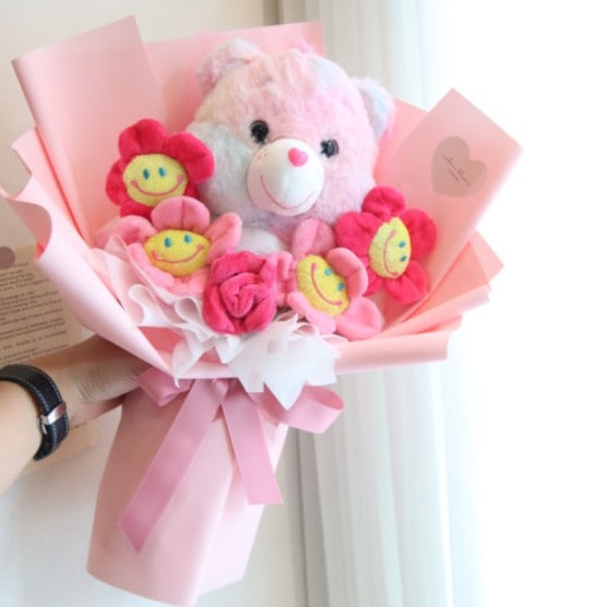 韓国＊ ケアベアーぬいぐるみ花束　スマイルフラワー　 HANDMADE＊