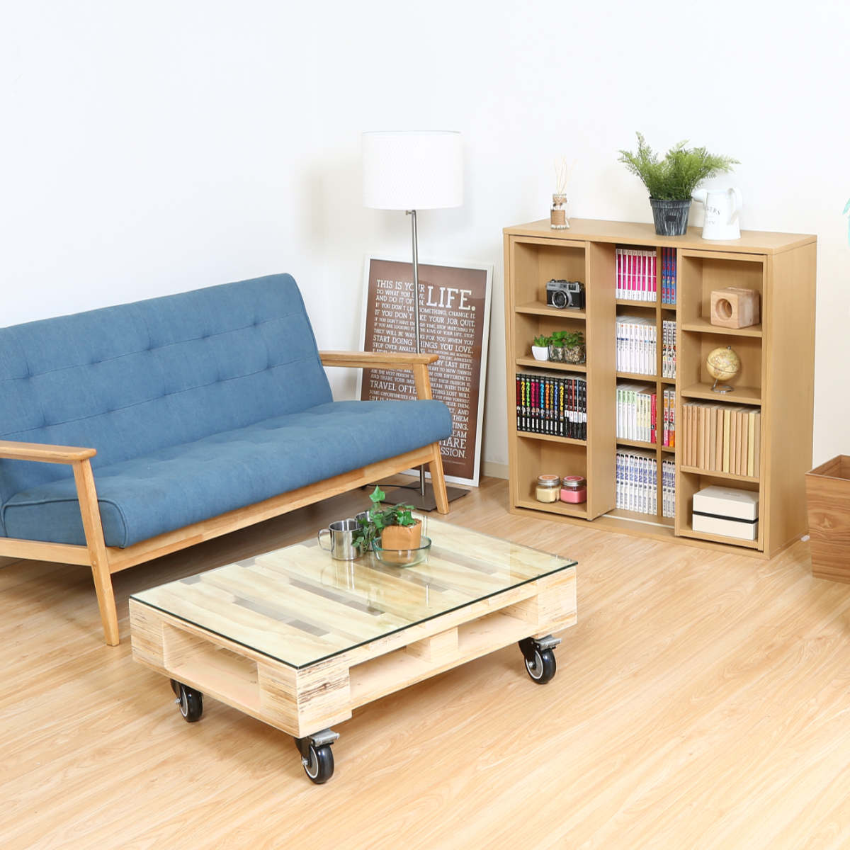 スライド本棚 幅89cm 4段 ダブルスライド 大容量収納 本棚 コミックラック シェルフ ブックシェルフ ラック スリム 収納 省スペース ブックラック スリムラック スライド 壁面収納