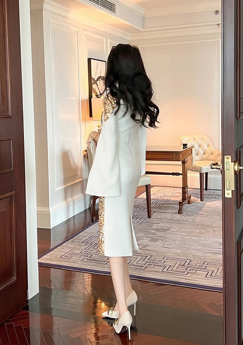 パーティードレス 卒業式 大人 キャバ ウェディング 披露宴 通勤 司会者 演奏会 着痩せ チャイナドレス 結婚式 同窓会 ワンピース キラキラ飾り 秋 二次会 発表会