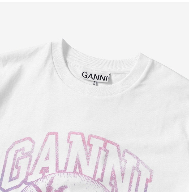 GANNI T3918 151 カクテル ロゴ Tシャツ